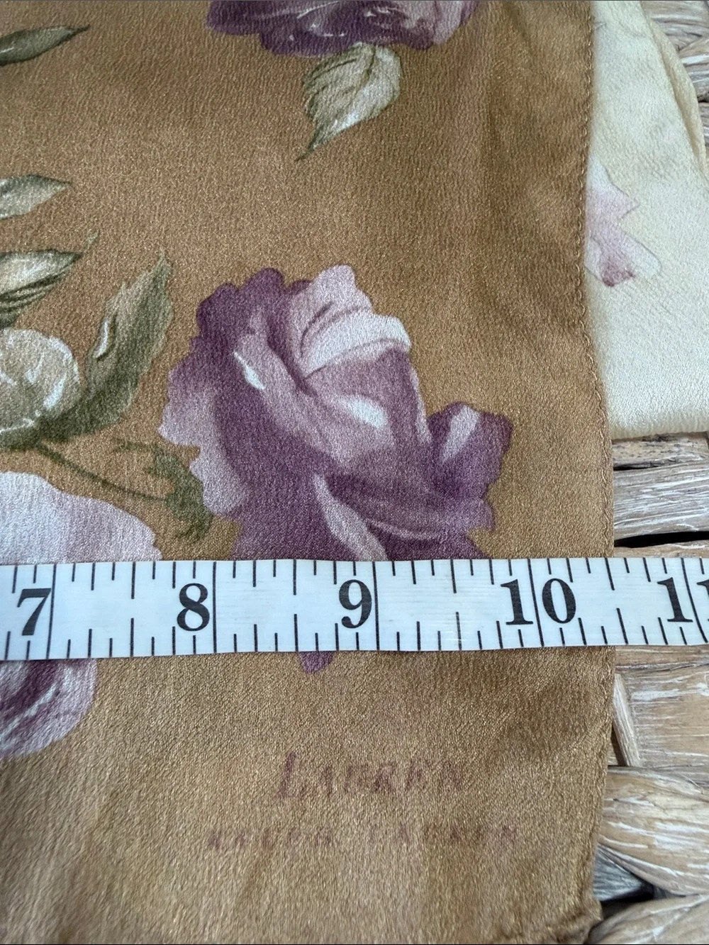 Lauren Ralph Lauren Floral Silk Scarf in Cream and Lavender